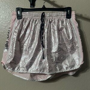 Victoria's Secret Silver Pink sequence bling campus running shorts- SZ- Med